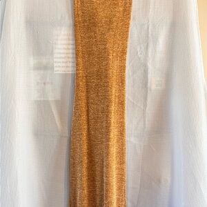 Cider Brown Maxi Dress with Striped Tie